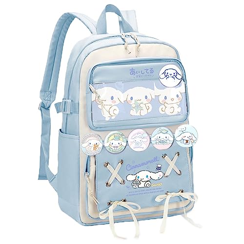 Cinnamoroll Backpack Cute Mini Backpacks for Girls 10-12 Kids Backpack Cool Girls Kawaii Backpack Anime Cartoon Student School Backpacks My Melody Backpack for Teens（Almond）