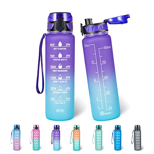 Throne | Lifrim | Polygon 32oz Motivational Water Bottle with Time ...