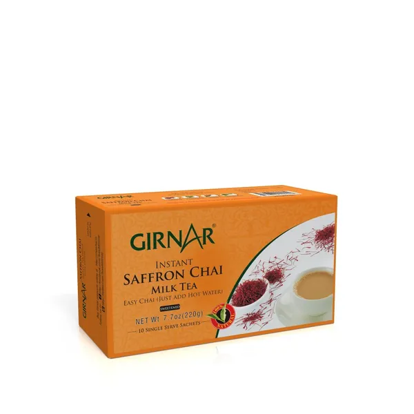 Girnar Instant Chai Premix With Saffron, 10 Sachet Pack - Chai