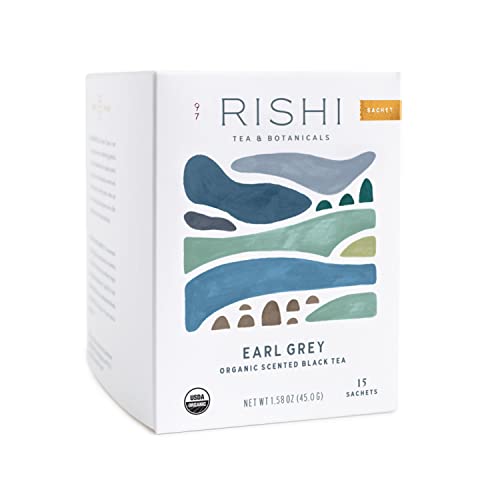 Rishi Tea Immune Support/USDA Certified Organic/Caffeinated Black Herbal Tea with Citrus Flavors for Taste, Earl Grey, 1.74 Oz - Earl Grey - 1.74 Ounce (Pack of 1)