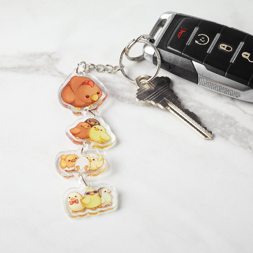 Unpacking - Hen & Chicks Linked Keychain | Default Title