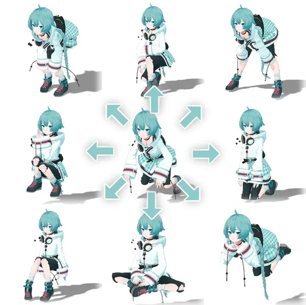 Diferentes posturas para sentarse! Modelos VRchat! 