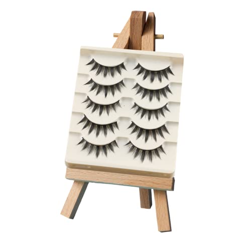 Okdeals 5 Pairs Japanese Style Makeup Eyelashes 3D Fluffy Spiky Eyelash Manga Lashes Little Devil Cosplay Anime Eyelashes for Masquerades Party Daily Natural Look Beauty Eye Lash Extension Tools - Black-5 Pairs