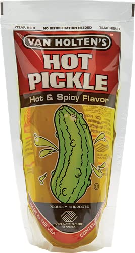Van Holtens Jumbo Pickle in A Pouch - Hot and Spicy - American Pickles - Fat Free - Gluten Free - 1 Count (Pack of 1)