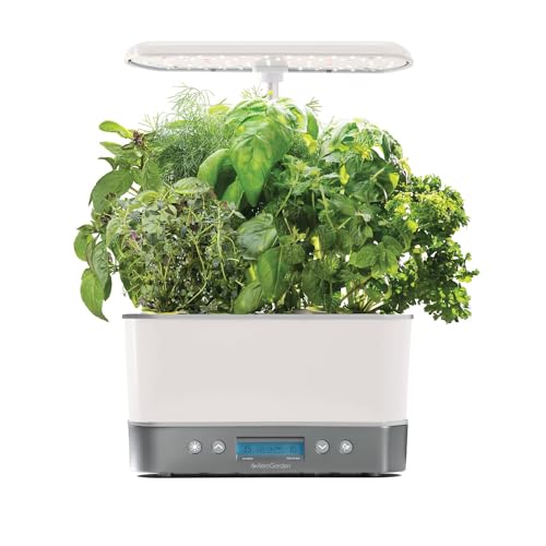AeroGarden Harvest Elite Indoor Garden Hydroponic System with LED Grow Light and Herb Kit, Holds up to 6 Pods, White - White - Harvest Elite - White