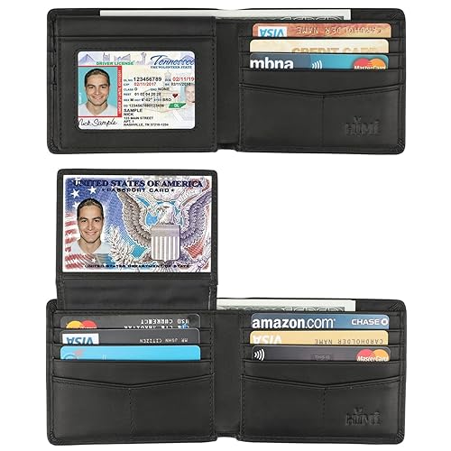 Wallet for Men-Genuine Leather RFID Blocking Bifold Stylish Wallet With 2 ID Window - Galaxy Style Galaxy Coffee