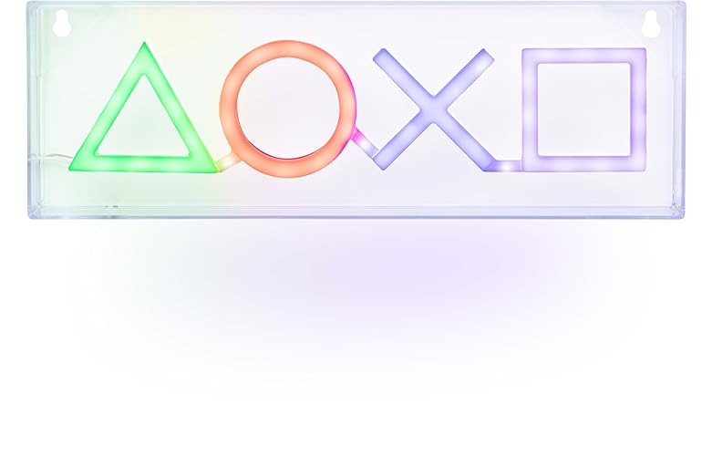 Paladone PlayStation LED Neon Light - Free Standing or Wall Mountable - Game Room Accessories & Decor for Gamers - Playstation
