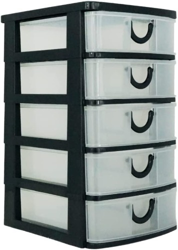 Massca Plastic Storage Drawers - Plastic Storage Bins with Drawers for Arts and Crafts, Small Tools, Sewing Accessories, Stationary, and Hardware, Compact Space Saving Small Plastic Drawers - 