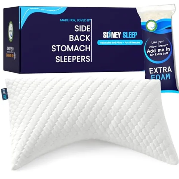 Sidney Sleep Pillow for Side and Back Sleepers - Queen (Pack of 1) - White