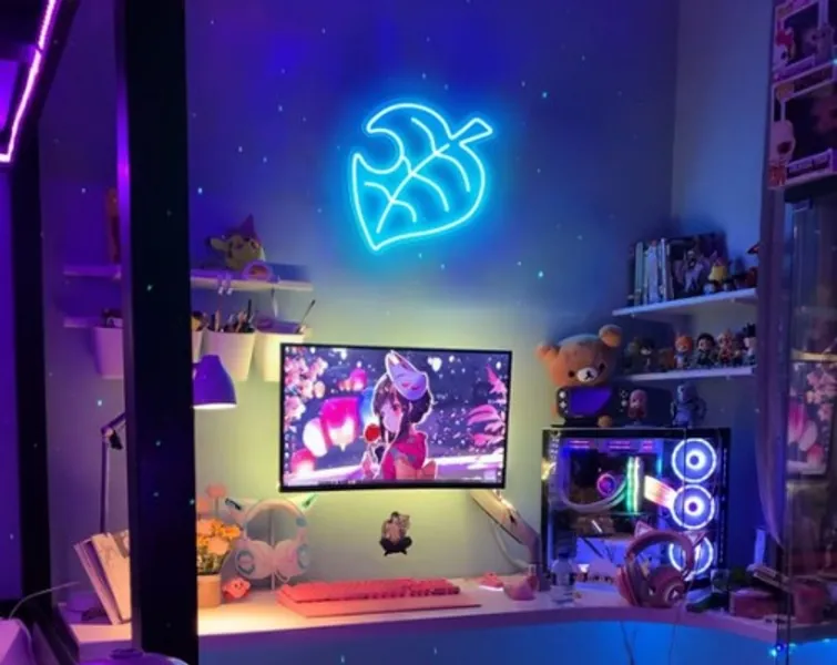 Leaves Animal Crossing Neon Sign New Horizons Home Decoration | Etsy