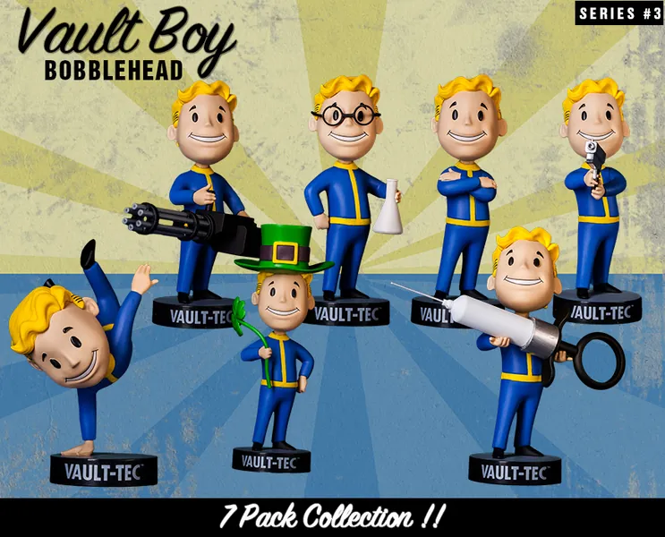 Fallout® 3: Vault Boy 101 Bobbleheads &#45; Series Three 7 Pack