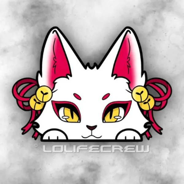 Kitsune Fox Peeker Sticker | Etsy