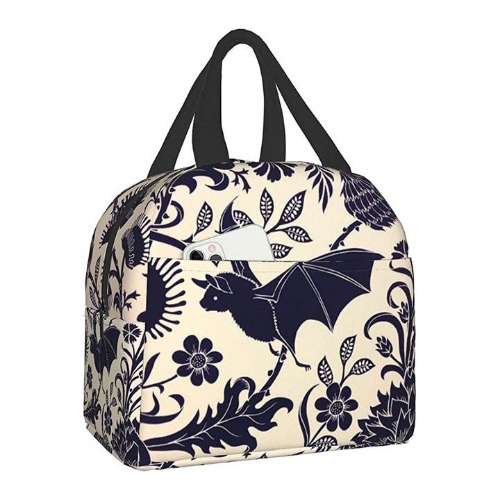 Bat Print Reusable Insulated Lunch Bags - Bats 8