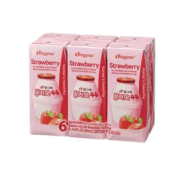 
                            Binggrae Strawberry Flavored Milk (Pack of 6)
                        