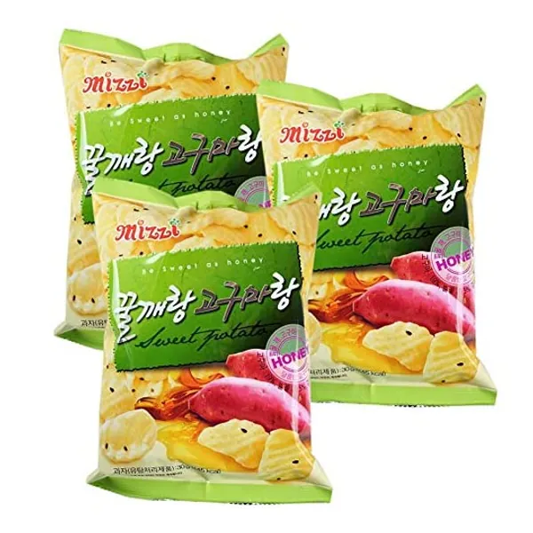 
                            ROM AMERICA [ 3 Packs ] Korean Honey Sweet Potato Chips Snacks 90g 꿀깨랑 고구마랑
                        
