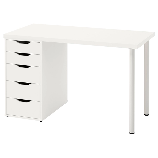 LAGKAPTEN / ALEX Desk - white 47 1/4x23 5/8 "