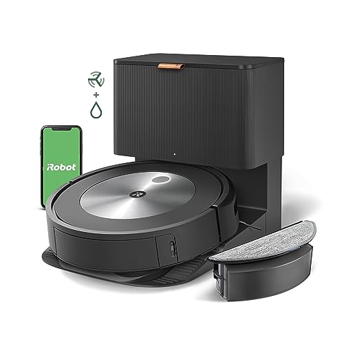 iRobot Roomba Combo j5+ Self-Emptying Robot Vacuum & Mop – Identifies and Avoids Obstacles Like Pet Waste & Cords, Empties Itself for 60 Days, Clean by Room with Smart Mapping, Alexa​ - Roomba Combo J5+