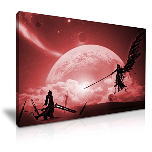 YES ART Final Fantasy 7 Sephiroth VS Cloud Stretched Canvas Print 76 cm x 50 cm