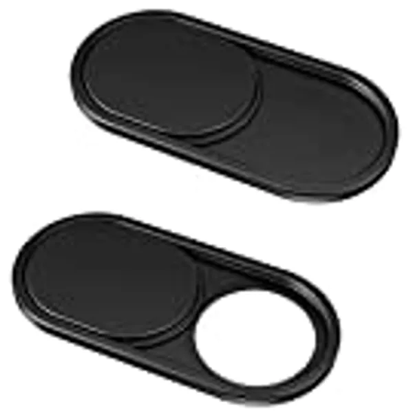 CloudValley Webcam Cover Slide[2-Pack], 0.023 Inch Ultra-Thin Metal Web Camera Cover for MacBook Pro, iMac, Laptop, PC, iPad Pro, iPhone 8/7/6 Plus, Protect Your Visual Prvacy [Black]