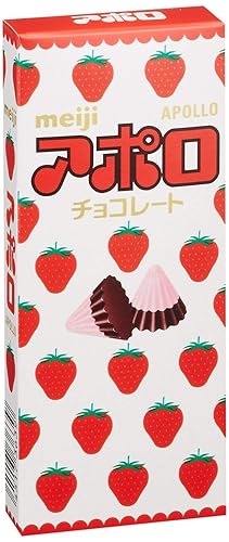 Meiji - Apollo Strawberry Chocolate Candy 1.69 Oz.