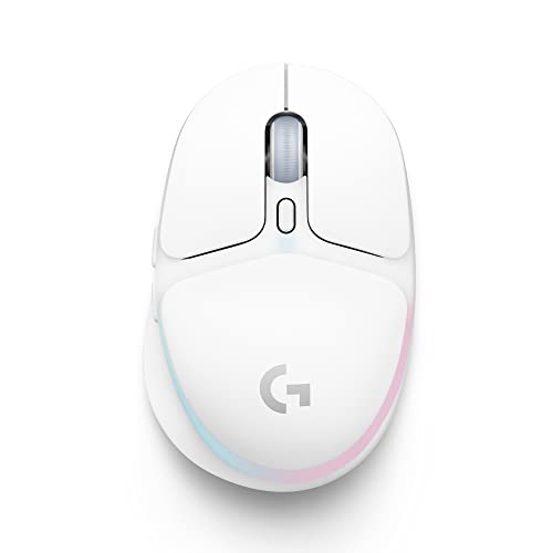 Logitech G G705 Wireless Gaming Mouse, Customisable LIGHTSYNC RGB Lighting, LIGHTSPEED Wireless, Bluetooth Connectivity, Lightweight, PC/Mac/Laptop - White Mist
