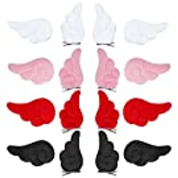 Haakong 16Pcs 4 Color Wings Hair Clips Angel Hairpin Kawaii Hair Accessories Cosplay Accessories Cartoon Hair Clips Plush Hair Cosplay Accessories Kawaii