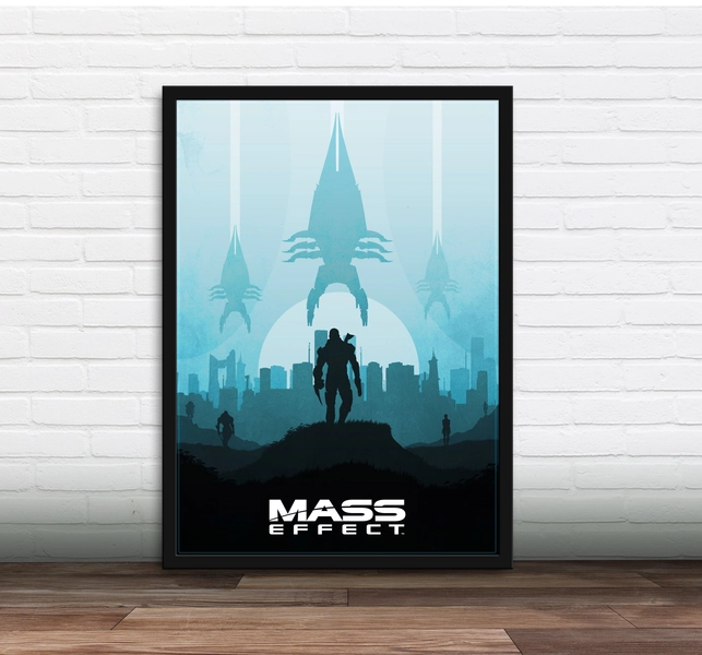 Minimalist Video Game Poster - Mass Effect , Art Print, Gamer gift, Gift for him, Gift for her