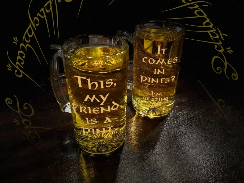 Lord of the Rings | It comes in pints? | Set of 2 Beer Stein Glasses LOTR