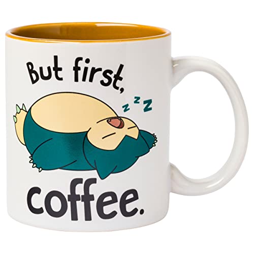 Silver Buffalo Pokemon Snorlax But First Coffee Ceramic Mug, 20 Ounces - 20oz Snorlax But First Coffee