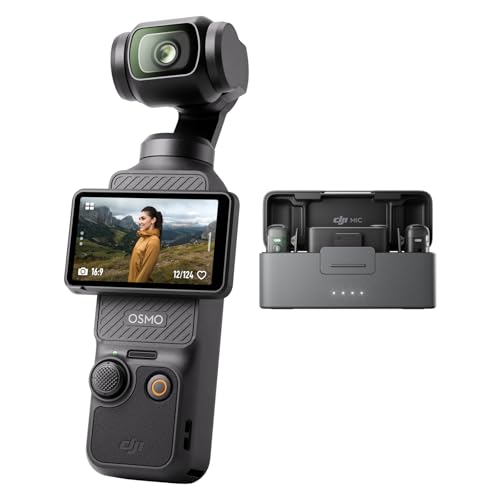 DJI Osmo Pocket 3 + Mic 2 (2 TX + 1 RX + Charging Case), Vlogging Camera with 1'' CMOS & 4K/120fps Video, 3-Axis Stabilization, Face/Object Tracking, Mic 2 Included for Clear Audio, Noise Cancelling - Osmo Pocket 3 + Mic 2 (2 TX + 1 RX + Charging Case)