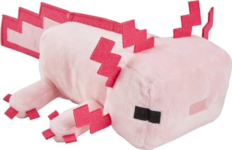 Mattel Minecraft Basic 8-inch Plush Axolotl Stuffed Animal Figure, Soft Doll Inspired by Video Game Character - 8" Axolotl