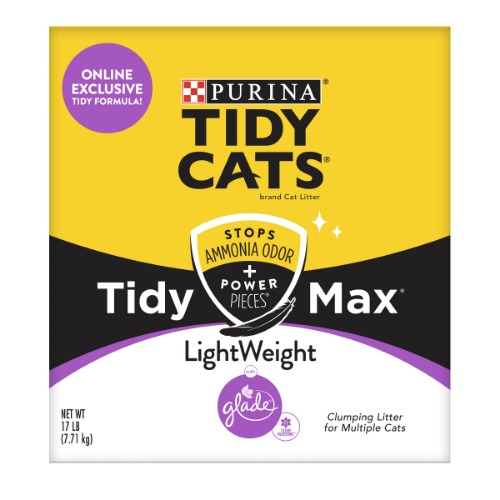 Purina Tidy Cats Clumping, Lightweight, Multi Cat Litter, Tidy Max Glade Clean Blossoms Formula - 17 lb. Box - Tidy Max LightWeight Glade Clean Blossoms 17 lb. Box