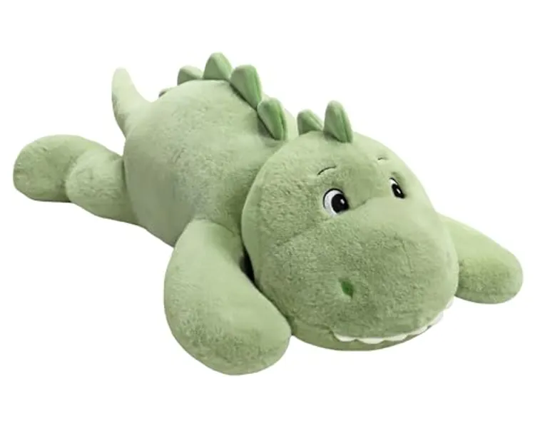 XMV 31 inch 5 lbs Dinosaur Weighted Stuffed Animals, Large Weighted Plush Animal, Cute Plush Toy Pillow, Soft Dino Plushie Gifts for Adults, Kids, Boys and Girls (Green) - Weighted Dinosaur Green