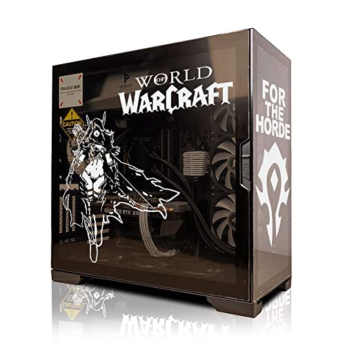 World of Warcraft Vinly Stickers for PC Case,Creative Graffiti Decor Decals for Gaming Computer Chassis Skin (White and White) - White