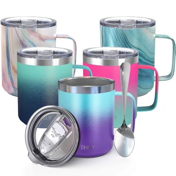 Stainless Steel Insulated Travel Mug - Purple & Blue (Pack of 1)