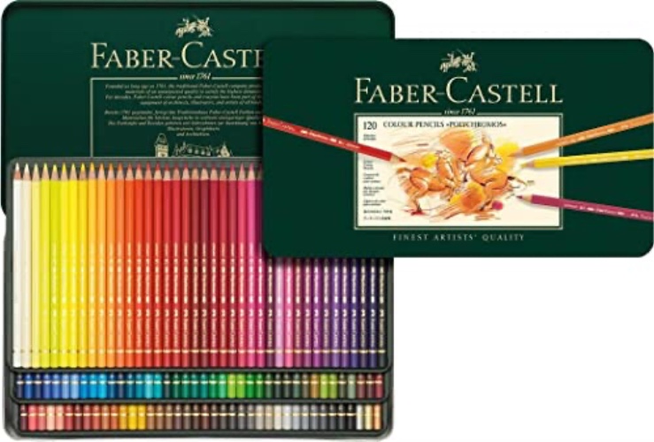Faber-Castell Polychromos Artists' Color Pencils - Tin of 120 Colors - Premium Quality Artist Pencils - 120 Count (Pack of 1)