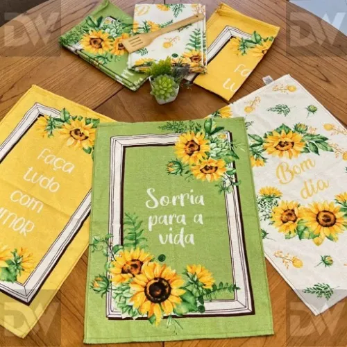 Kit 6 Panos de Prato/Copa Guardanapos Dohler 100% algodão