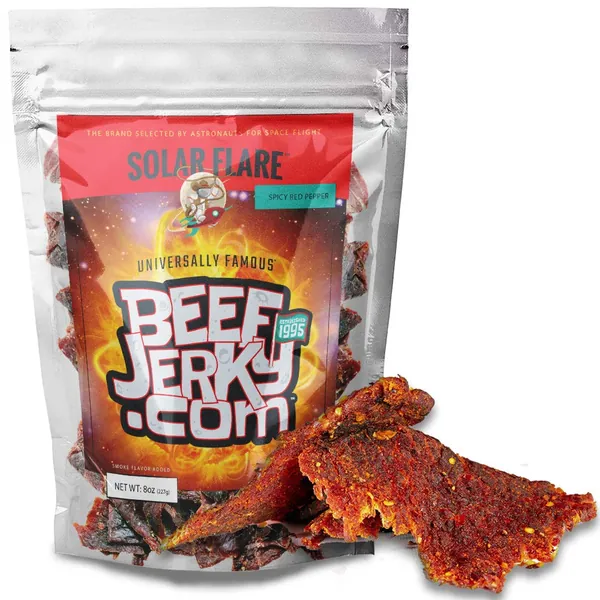 Solar Flare Beef Jerky, Extreme Heat Red Pepper, Gourmet Beef Jerky [ 8oz Bag ] by BeefJerky.com