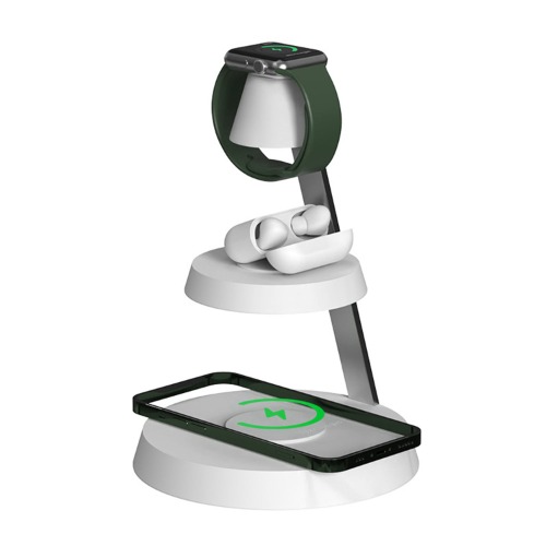 3-In-One Wireless Charger with Night Light - white