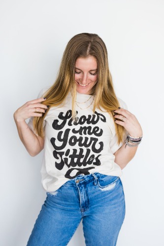 Show Me Your Tittles Tee — Graphic Design Pun