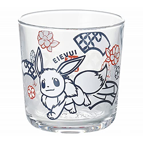 Kaneshotouki 140162 Pokémon Eevee Glass Cup Tumbler, 3.1 inches (8 cm), Cut Picture Touch - 02.Eevee - Tumbler