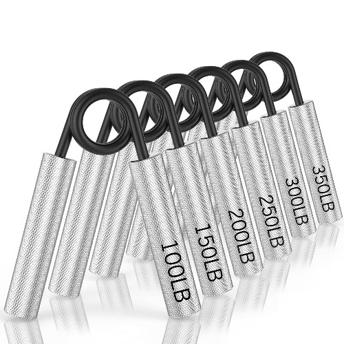 ZEAGUS Grip Strength Trainer 6 Pack,100LB-350LB Metal Hand Grip Strengthener,Non-Slip Heavy-Duty Forearm Exerciser,Hand Gripper for Muscle Building and Hand Rehabilitation Exercising