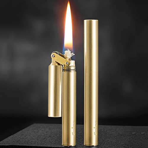 Laicengo Vintage Trench Lighter, Kerosene Copper Lighter, Windproof Brass Lighter for Men Dad Husband (Fuel Not Included)
