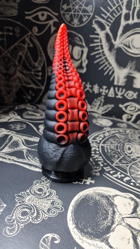 BDSM Fantasy Tentacle Monster Dildo - Black and Red