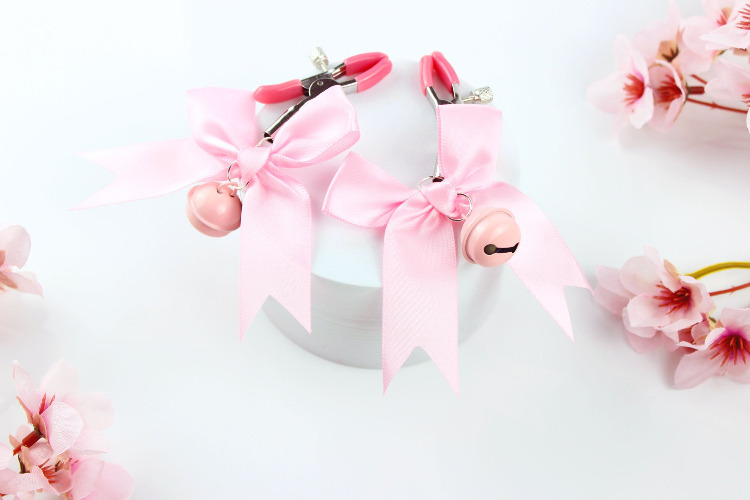 Pink Bells & Bows Nipple Clamps