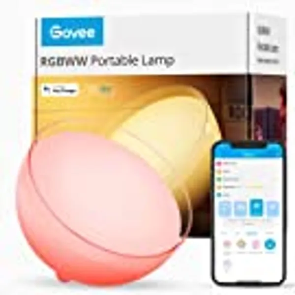 Govee WiFi LED Lampe de Table, Lampe de Chevet Dimmable RGBWW, Changement de Couleur Contrôle APP Compatible avec Alexa et Google Assistant, pour Chambre, Salon, Décoration