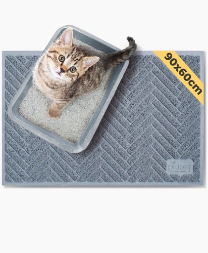 PiuPet® Kattströsmatta 90x60cm - Kattströmsfoder - Kattströmsmatta - Cat litter mat - Kattströmsfångstmatta för kattlådor