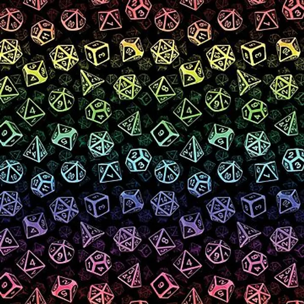 D20 Dice Set Pattern (Rainbow) | Graphic T-Shirt