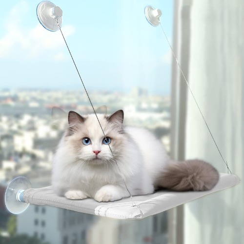 Fönster katthängmatta för katter upp till 25 kg, katthängmatta för stora katter inomhus, förstärkt fönsterplats för katter med stark sugkopp, 54 x 30 cm, fönsterbräda katt – tvättbar