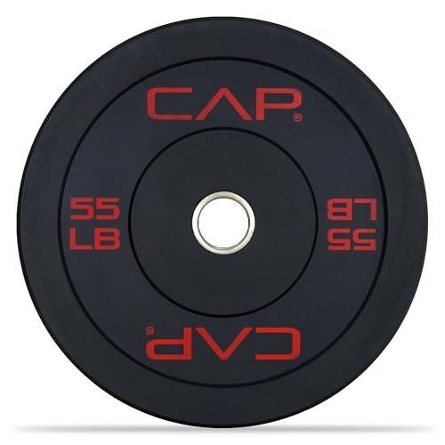 CAP Barbell Rubber Olympic Bumper Plates and Sets - Budget - 55lbs Plates
